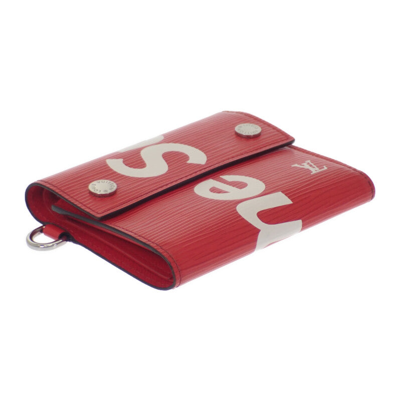 ルイヴィトン LOUIS VUITTON Supreme チェーンコンパクトウォレット M67755 エピ 二つ折り財布 レッド メンズ【中古】【ABランク】
