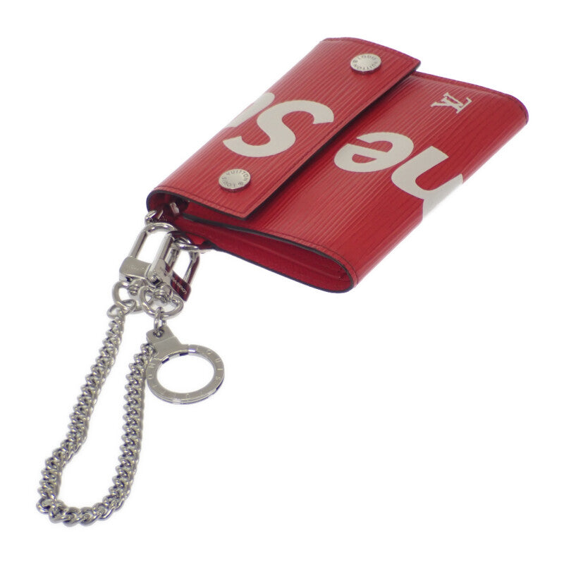 ルイヴィトン LOUIS VUITTON Supreme チェーンコンパクトウォレット M67755 エピ 二つ折り財布 レッド メンズ【中古】【ABランク】