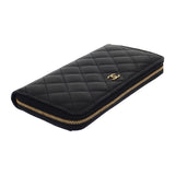 シャネル CHANEL クラシック ロングジップウォレット AP0242 長財布 キャビアスキン ブラック ゴールド金具 レディース【中古】【SAランク】