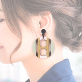 エルメス HERMES Hエキップ H057086FL ピアス バッファローホーン ペールグリーン ピンク キャメル シルバー金具 レディース【中古】【Aランク】