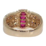 デザインジュエリー 13号 リング K18イエローゴールド ルビー ダイヤモンド レディース【中古】【Aランク】