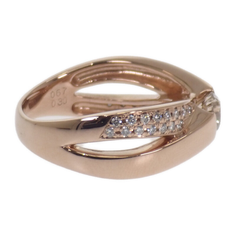 デザインジュエリー 18号 リング K18ピンクゴールド ダイヤモンド レディース【中古】【Aランク】