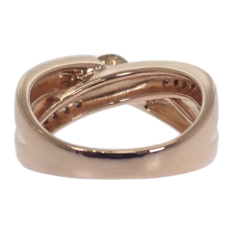 デザインジュエリー 18号 リング K18ピンクゴールド ダイヤモンド レディース【中古】【Aランク】