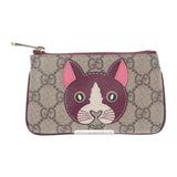 グッチ GUCCI キャットデティール キーポーチ 818768FAEEN8574 キーケース GGスプリームキャンバス ベージュ ボルドー ゴールド金具 レディース メンズ【中古】【Aランク】