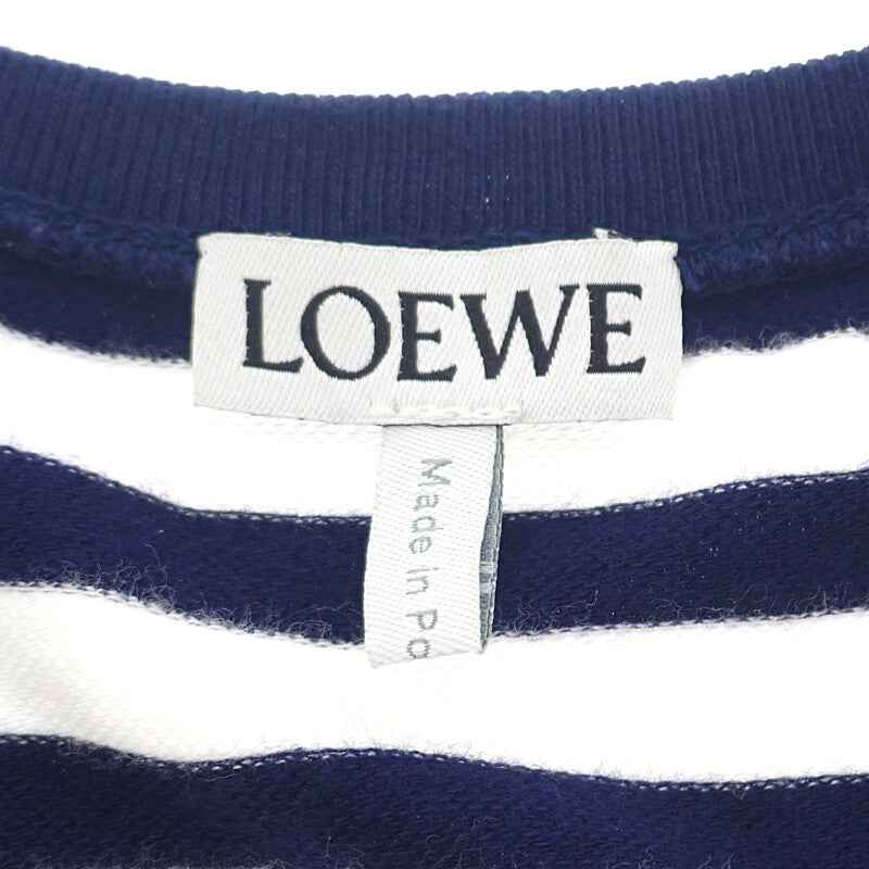 ロエベ LOEWE アナグラム ボーダー L S359Y23X89 タンクトップ ポリウレタン レーヨン ネイビー レディース【中古】【Aランク】