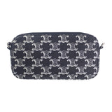 セリーヌ CELINE トリオンフ ホリゾンタル ポーチ 10L272EV5.36SB ショルダーバッグ キャンバス レザー ブラック レディース【中古】【ABランク】