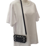 セリーヌ CELINE トリオンフ ホリゾンタル ポーチ 10L272EV5.36SB ショルダーバッグ キャンバス レザー ブラック レディース【中古】【ABランク】