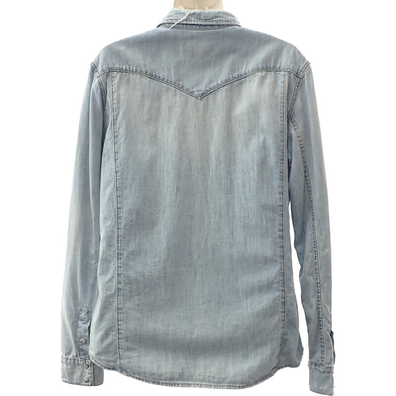 ジバンシー Givenchy デニムシャツ L BM60G050CM 長袖シャツ デニム コットン ブルー メンズ【中古】【Aランク】