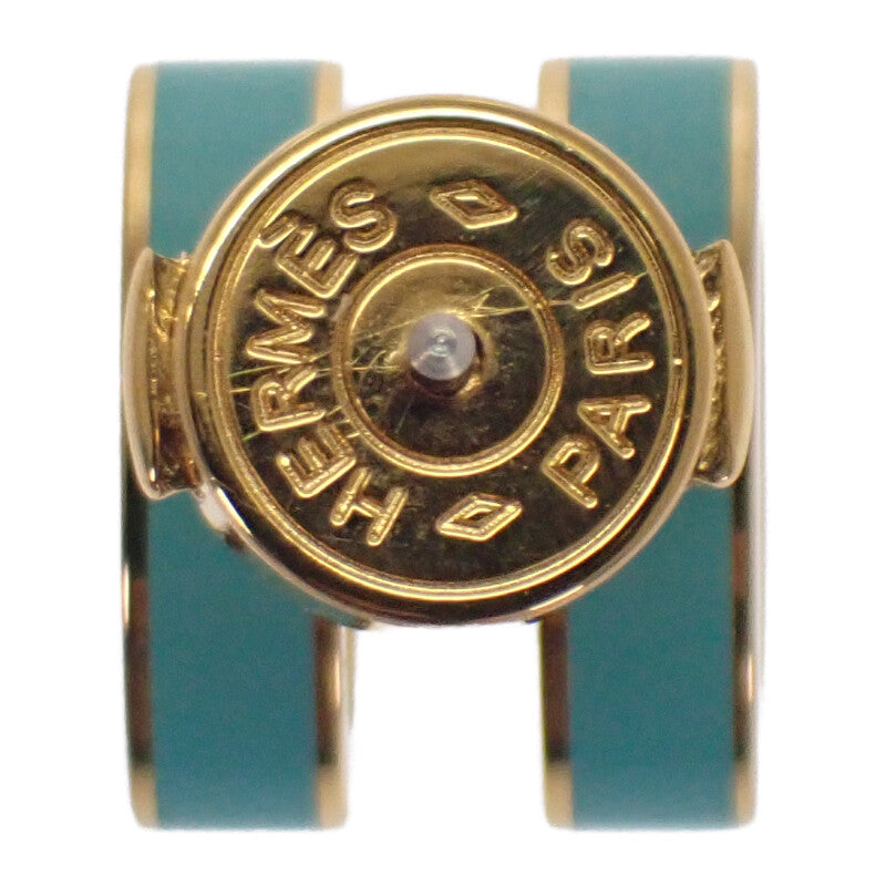 エルメス HERMES ミニポップH ピアス メタル ブルー ゴールド金具 レディース【中古】【Aランク】