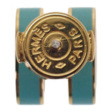 エルメス HERMES ミニポップH ピアス メタル ブルー ゴールド金具 レディース【中古】【Aランク】