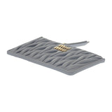 ミュウミュウ MIUMIU マテラッセ コインケース 5MB06M_2FPP_F0164 カードケース ラムスキン パールグレー ゴールド金具 レディース【中古】【Aランク】