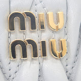 ミュウミュウ MIUMIU マテラッセ コインケース 5MB06M_2FPP_F0164 カードケース ラムスキン パールグレー ゴールド金具 レディース【中古】【Aランク】