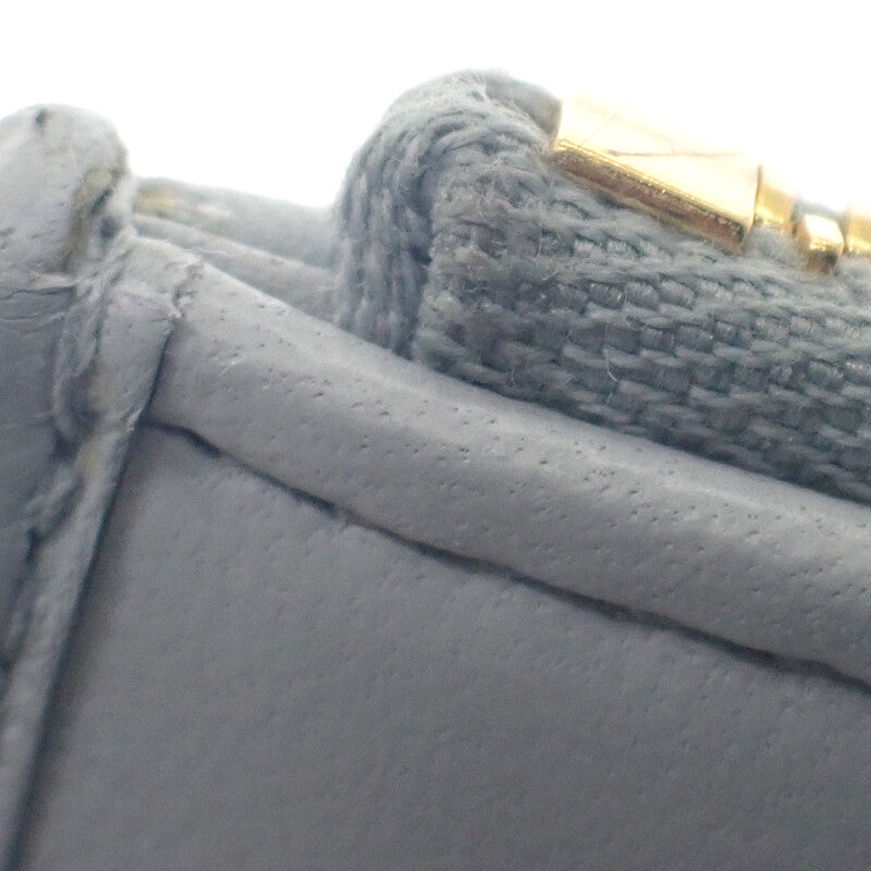 ミュウミュウ MIUMIU マテラッセ コインケース 5MB06M_2FPP_F0164 カードケース ラムスキン パールグレー ゴールド金具 レディース【中古】【Aランク】