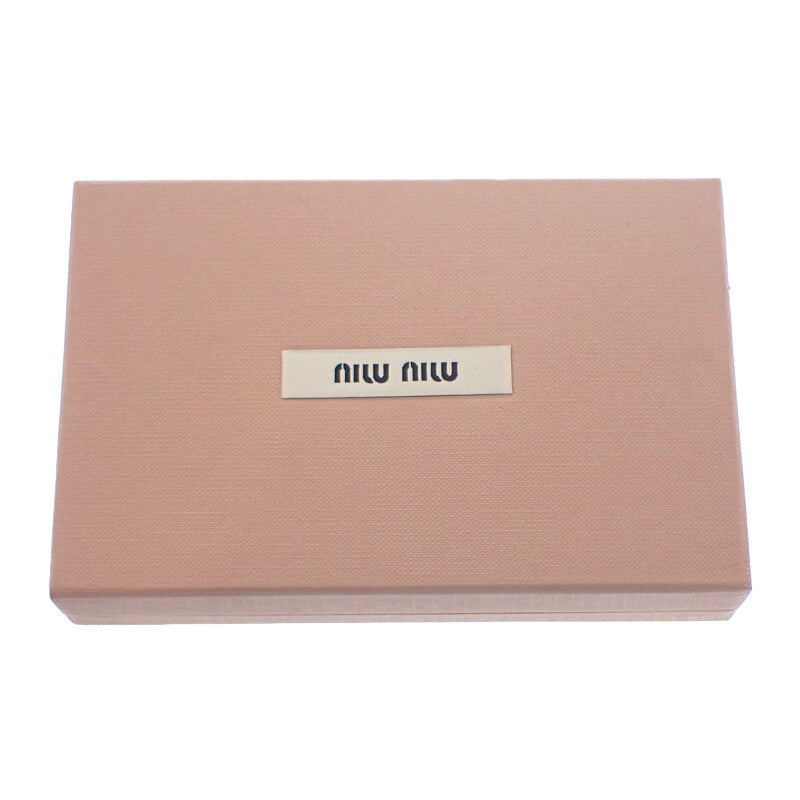 ミュウミュウ MIUMIU マテラッセ コインケース 5MB06M_2FPP_F0164 カードケース ラムスキン パールグレー ゴールド金具 レディース【中古】【Aランク】