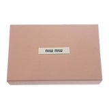 ミュウミュウ MIUMIU マテラッセ コインケース 5MB06M_2FPP_F0164 カードケース ラムスキン パールグレー ゴールド金具 レディース【中古】【Aランク】