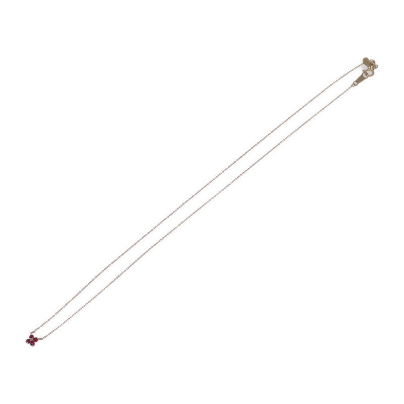 ヴァンドーム VANDOME フラワーモチーフ AGVN653343RU ネックレス K18イエローゴールド ルビー ダイヤモンド レディース【中古】【Aランク】