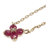 ヴァンドーム VANDOME フラワーモチーフ AGVN653343RU ネックレス K18イエローゴールド ルビー ダイヤモンド レディース【中古】【Aランク】