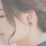 エルメス HERMES ミニポップH ピアス メタル ブルー ゴールド金具 レディース【中古】【ABランク】