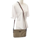 グッチ GUCCI GGキャンバスショルダー ウェビングライン 189749KQWGR9791 ショルダーバッグ GGキャンバス ベージュ ブラウン レディース メンズ【中古】【ABランク】