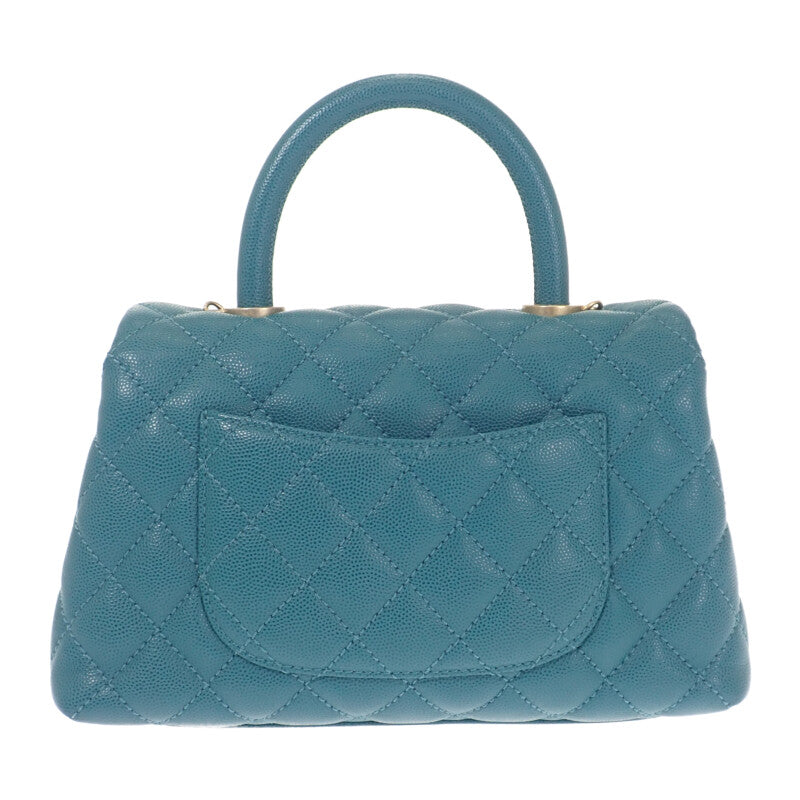 シャネル CHANEL ココハンドル XS A92990 2WAYバッグ ハンドバッグ キャビアスキン グリーン レディース【中古】【ABランク】