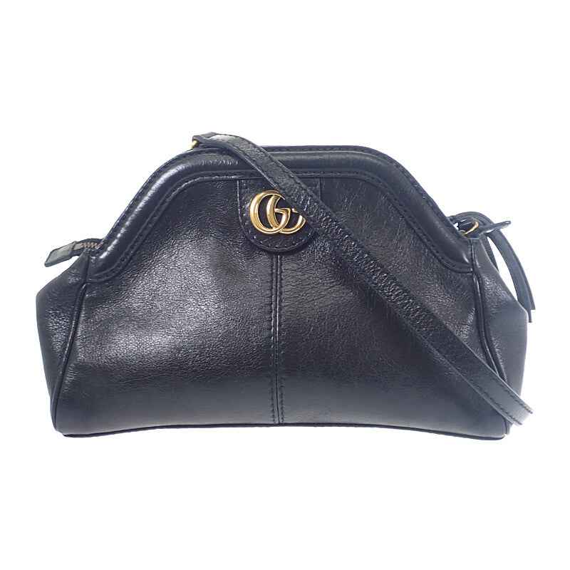 グッチ GUCCI リベルスモールタイガーヘッド 524620 ショルダーバッグ カーフ ブラック ゴールド金具 レディース【中古】【Bランク】