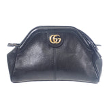 グッチ GUCCI リベルスモールタイガーヘッド 524620 ショルダーバッグ カーフ ブラック ゴールド金具 レディース【中古】【Bランク】