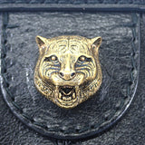 グッチ GUCCI リベルスモールタイガーヘッド 524620 ショルダーバッグ カーフ ブラック ゴールド金具 レディース【中古】【Bランク】