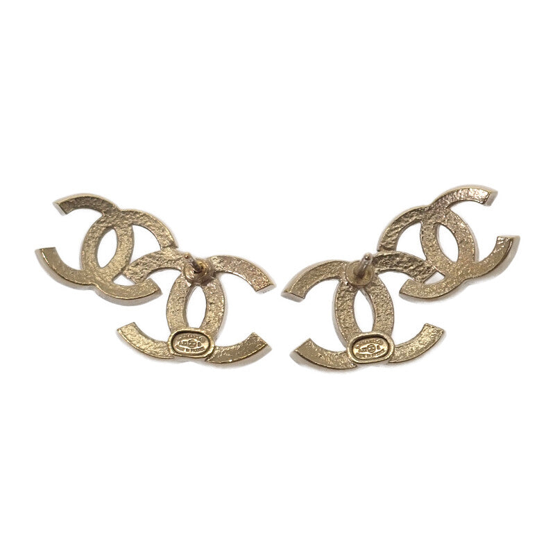 シャネル CHANEL ダブルココマーク A22B刻印 ピアス メタル ラインストーン ゴールド ブラック ホワイト レディース【中古】【Aランク】