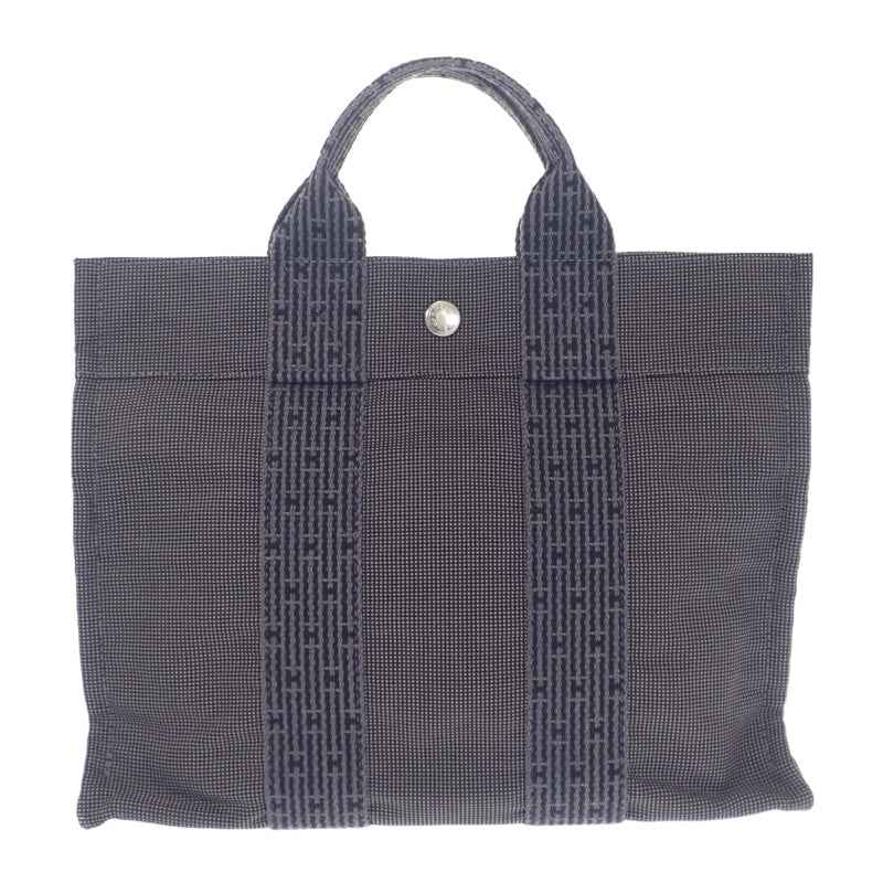 エルメス HERMES エールラインPM 101056M トートバッグ キャンバス グレー レディース メンズ【中古】【ABランク】