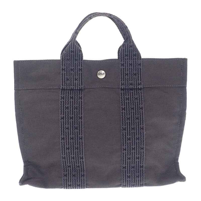 エルメス HERMES エールラインPM 101056M トートバッグ キャンバス グレー レディース メンズ【中古】【ABランク】