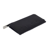 グッチ GUCCI ロゴ ジップ 835073AAE1W1000 カードケース カーフスキン ブラック シルバー金具 メンズ【中古】【Aランク】