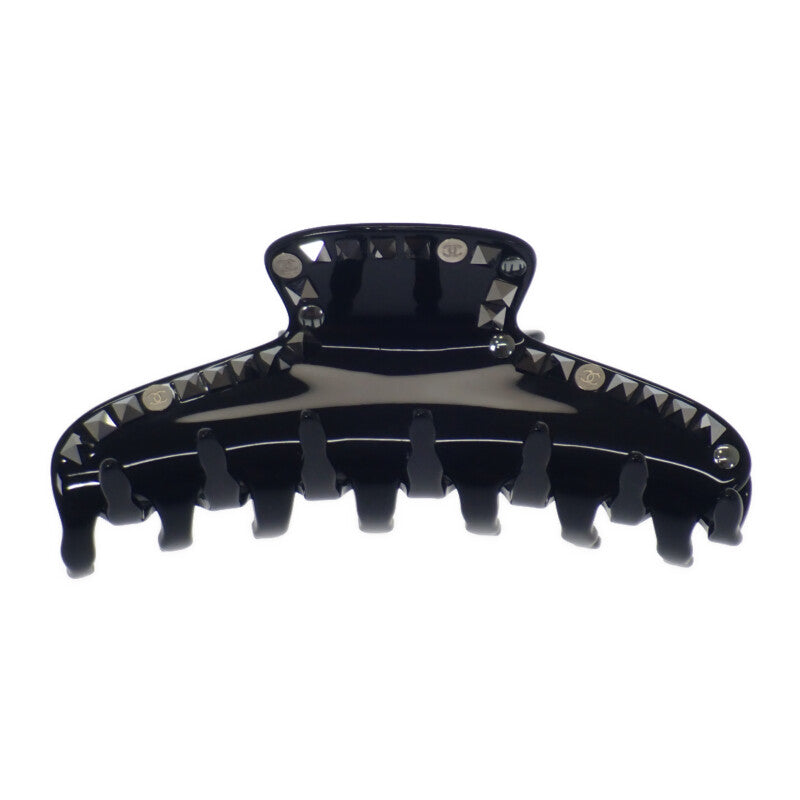 シャネル CHANEL CCスタッズ クリップ ヘアバンス ヘアアクセサリー プラスチック ブラック レディース【中古】【ABランク】