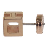 エルメス HERMES カージュドアッシュ Hキューブ ピアス メタル ホワイト ピンクゴールド レディース【中古】【Aランク】