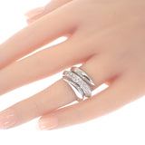 デザインジュエリー 13号 リング K18ホワイトゴールド ダイヤモンド レディース メンズ ユニセックス【中古】【Aランク】