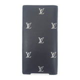 ルイヴィトン LOUIS VUITTON ポルトフォイユ・ブラザ NM M83190 長財布 カーフ ブラック シルバー シルバー金具 メンズ【中古】【ABランク】