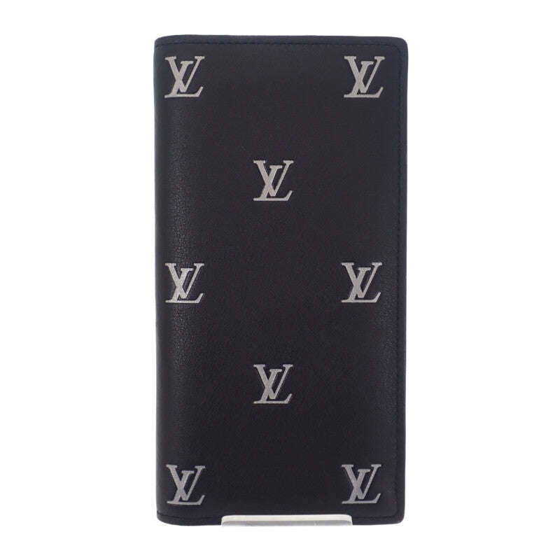 ルイヴィトン LOUIS VUITTON ポルトフォイユ・ブラザ NM M83190 長財布 カーフ ブラック シルバー シルバー金具 メンズ【中古】【ABランク】