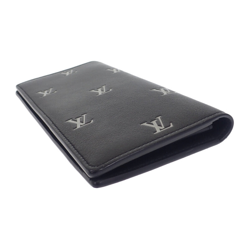 LOUIS VUITTON Portefeuille Brazza NM M83190 Long Wallet Calf Black Silver Silver Hardware Men's【Used】【AB Rank】