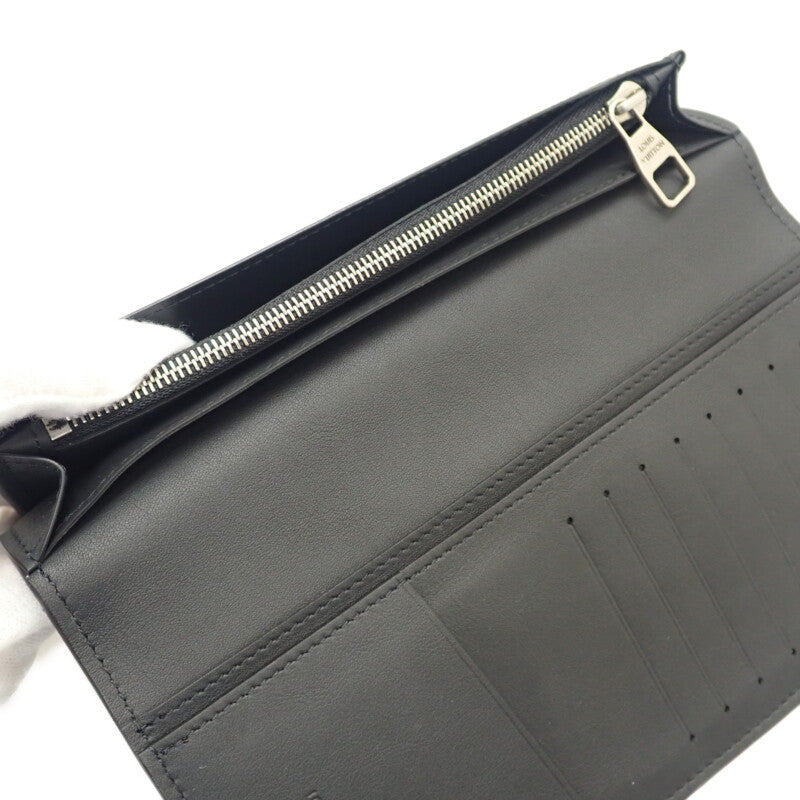 LOUIS VUITTON Portefeuille Brazza NM M83190 Long Wallet Calf Black Silver Silver Hardware Men's【Used】【AB Rank】