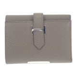 エルメス HERMES ベアン コンビ ネヴェルソ K刻印 三つ折り財布 ヴォーエプソン エタン エトゥープ シルバー金具 レディース【中古】【Aランク】