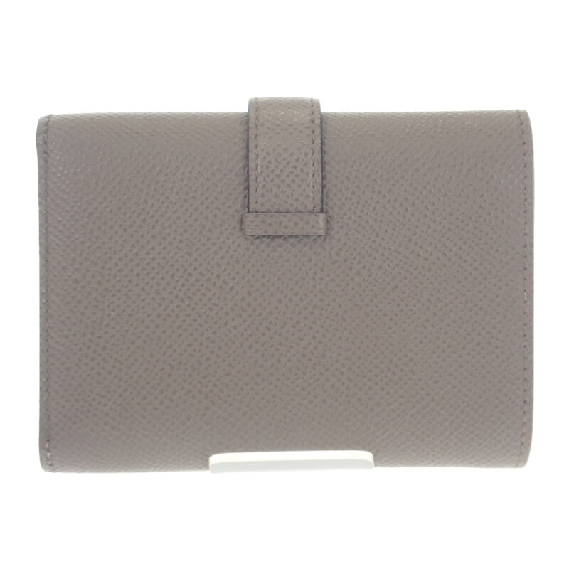 エルメス HERMES ベアン コンビ ネヴェルソ K刻印 三つ折り財布 ヴォーエプソン エタン エトゥープ シルバー金具 レディース【中古】【Aランク】