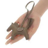 エルメス HERMES ロデオチャームPM W刻印 バッグチャーム ラムスキン エトゥープ アニョーミロ レディース【中古】【Aランク】