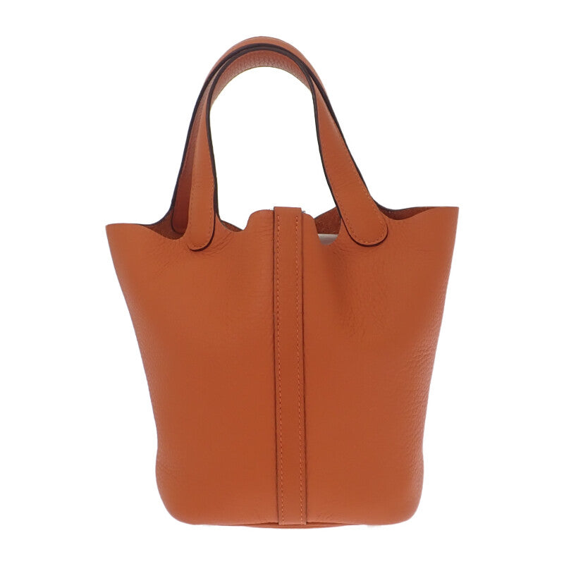 エルメス HERMES ピコタンロックPM ハンドバッグ トリヨンクレマンス オレンジミニアン シルバー金具 レディース【中古】【Aランク】