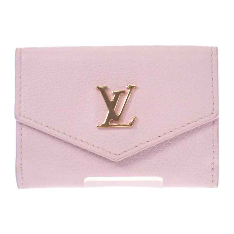 ルイヴィトン LOUIS VUITTON ポルトフォイユ・ロックミニ M80088 三つ折り財布 カーフ ライトピンク ゴールド金具 レディース【中古】【ABランク】