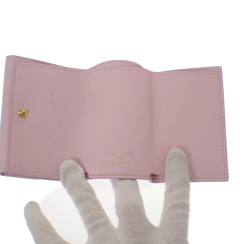 路易威登 LOUIS VUITTON Portefeuille Lockmini M80088 三折短夾 牛皮 淺粉色 金色金屬配件 女士【中古品】【AB級】