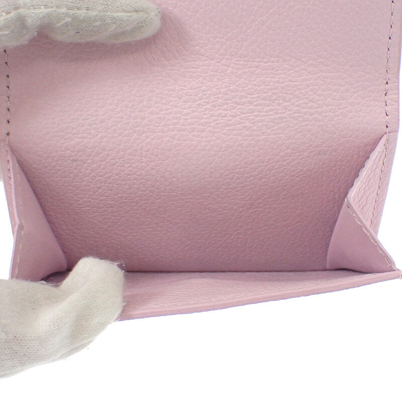 ルイヴィトン LOUIS VUITTON ポルトフォイユ・ロックミニ M80088 三つ折り財布 カーフ ライトピンク ゴールド金具 レディース【中古】【ABランク】