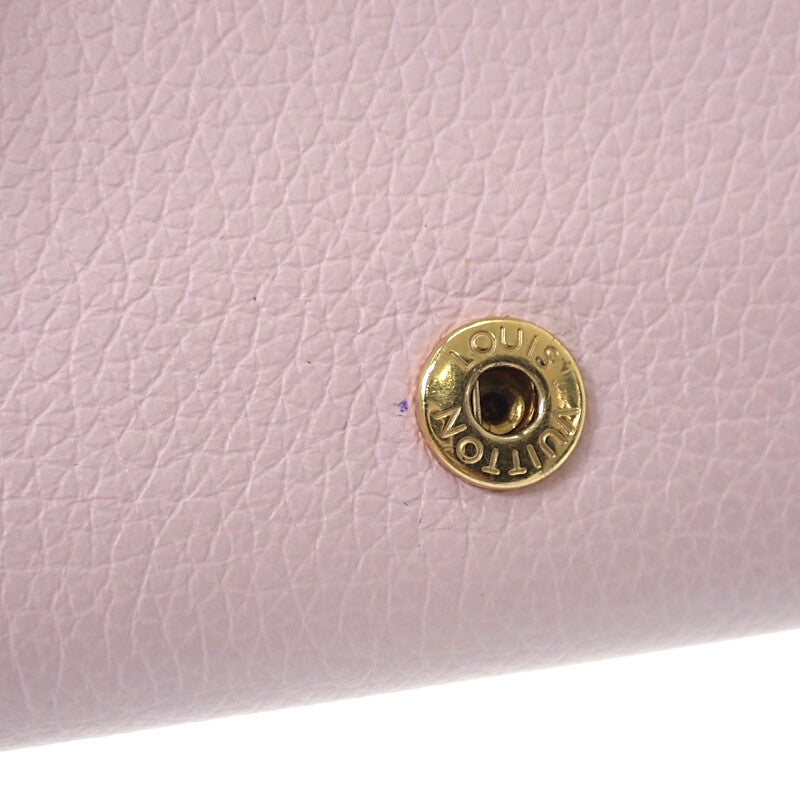 ルイヴィトン LOUIS VUITTON ポルトフォイユ・ロックミニ M80088 三つ折り財布 カーフ ライトピンク ゴールド金具 レディース【中古】【ABランク】