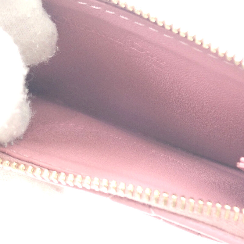ディオール Dior レディ ディオールコスモス ジップカードホルダー S0965ONMJ_M77P カードケース ラムスキン ピンク ゴールド金具 レディース【中古】【ABランク】
