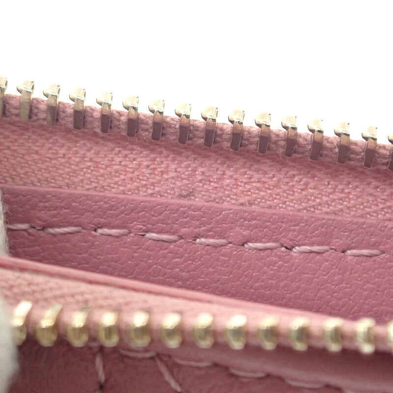 ディオール Dior レディ ディオールコスモス ジップカードホルダー S0965ONMJ_M77P カードケース ラムスキン ピンク ゴールド金具 レディース【中古】【ABランク】