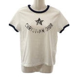 ディオール Dior Dioriviera XS 543T07A4537_X0883 半袖Tシャツ コットンジャージー ホワイト ネイビー レディース【中古】【Aランク】