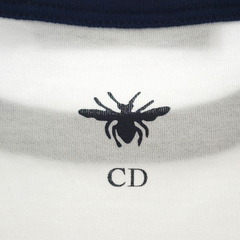 ディオール Dior Dioriviera XS 543T07A4537_X0883 半袖Tシャツ コットンジャージー ホワイト ネイビー レディース【中古】【Aランク】